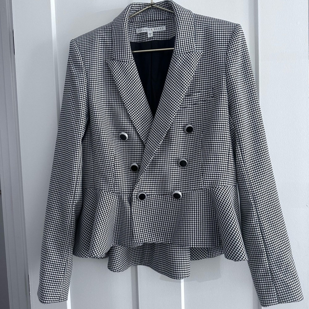 Veronica Beard Black and White Checkered Blazer